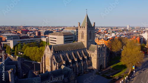 Christ Church Cathedral in Dublin - aerial view