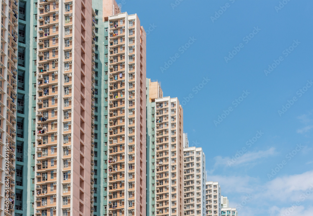 High rise residential building of public estate in Hong Kong city