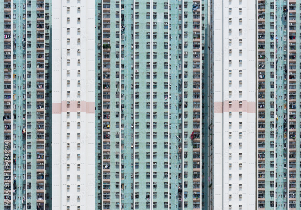 Exterior of high rise residential building of public Estate in Hong Kong