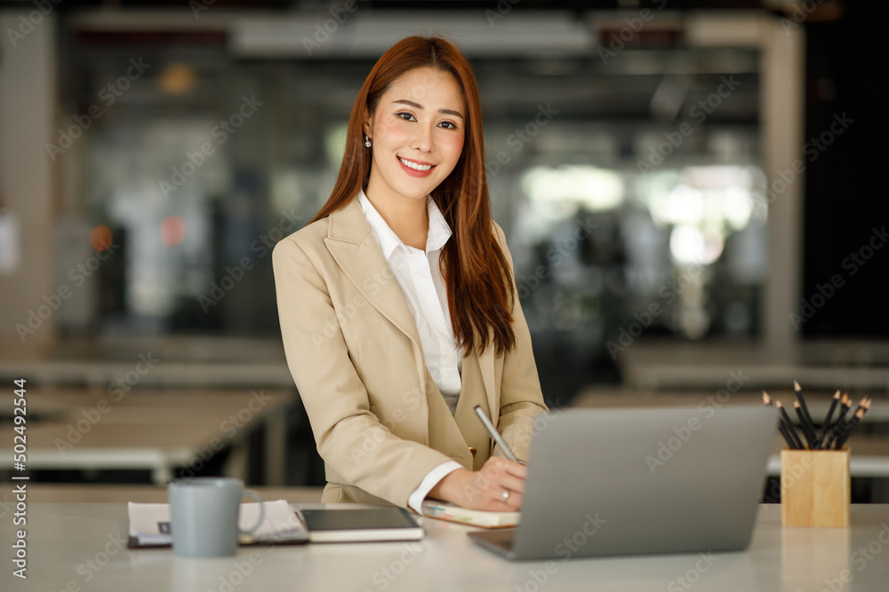 Confident business expert and Finance accounting concept, Portrait of an attractive Asian businesswoman at the office, Confident business expert and Finance accounting concept, Portrait of an attractive Asian businesswoman at the office,
