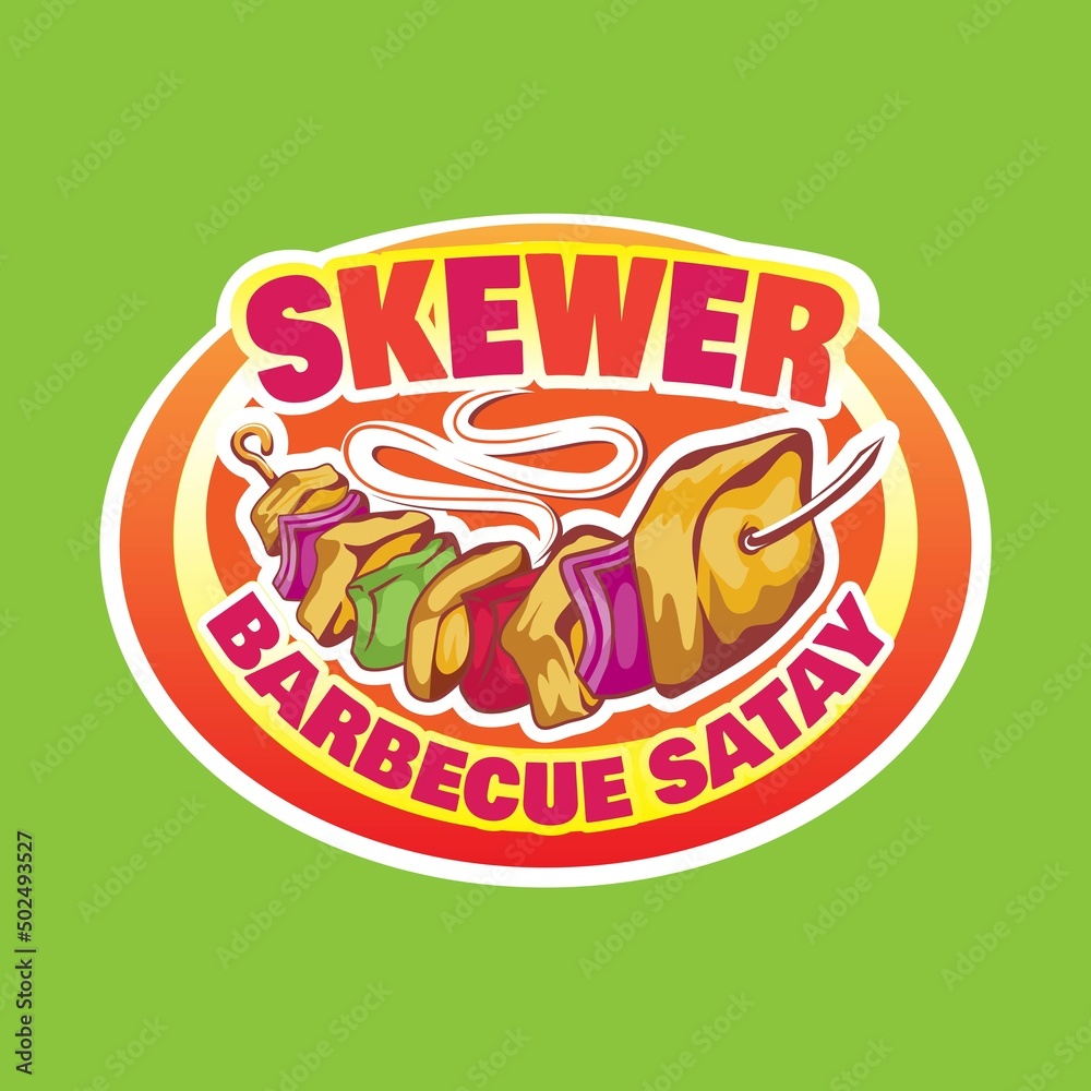 Skewer Barbecue Satay Logo Design