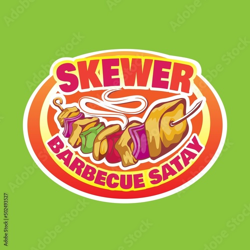Skewer Barbecue Satay Logo Design