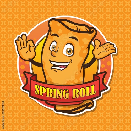 Spring Roll Mascot Vector Design