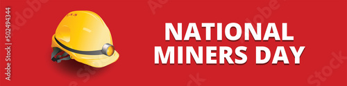 national miners day, work safety, safety equipment , Horizontal banner , vector illustration.