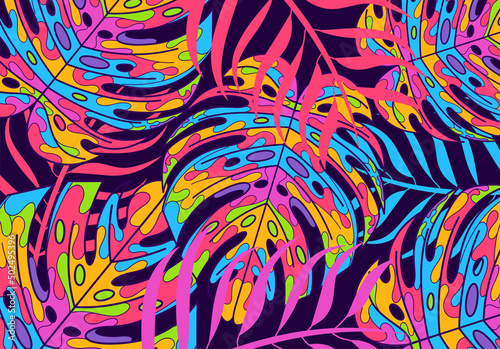 colorful abstract tropical pattern vector