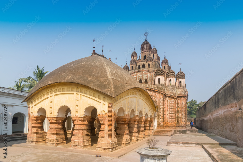 Lalji temple of Kalna, West Bengal, India - It is one of oldest temples of lord Krishna (a Hindu Gd) at Kalna with terracotta art works on the temple walls.