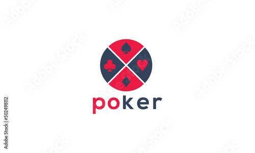 Poker logo design vector templet, 