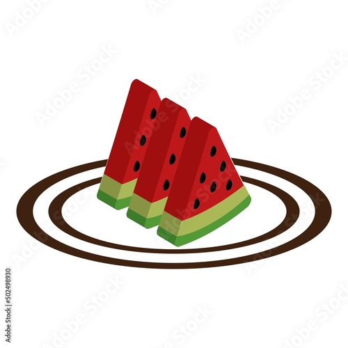 watermelon slices on a plate
