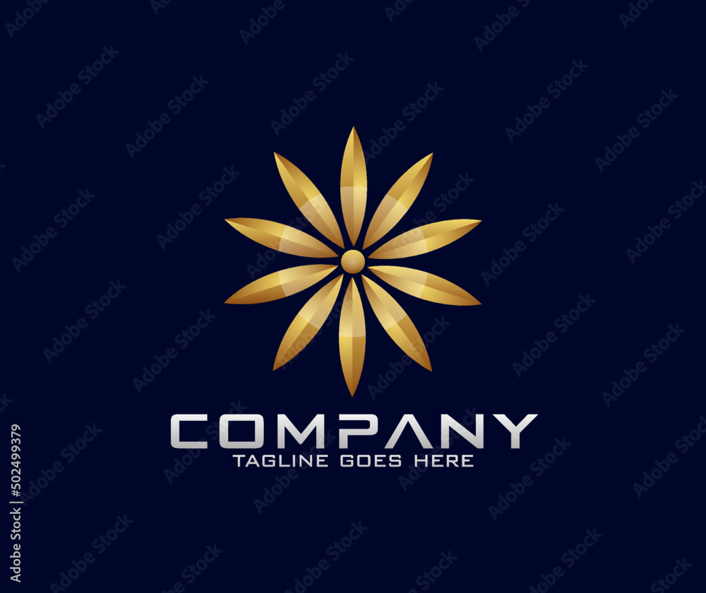 Abstract Luxury leaf logo design