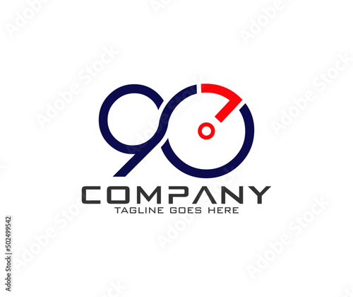 90 watch logo design Number 90 logo or symbol template design