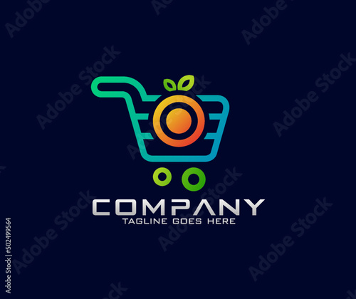Fruit store logo design Supermarket fruit logo template design vector