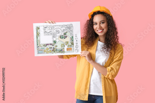 Young female landscape desi...