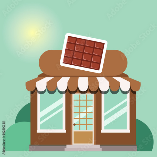 Foto Chocolate shop front view