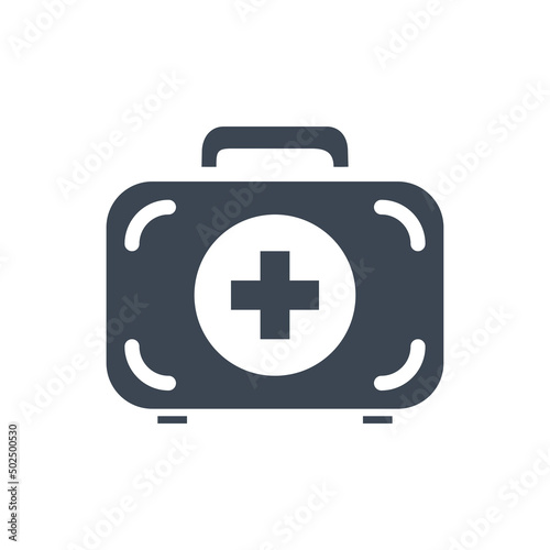 First aid kit related vector glyph icon