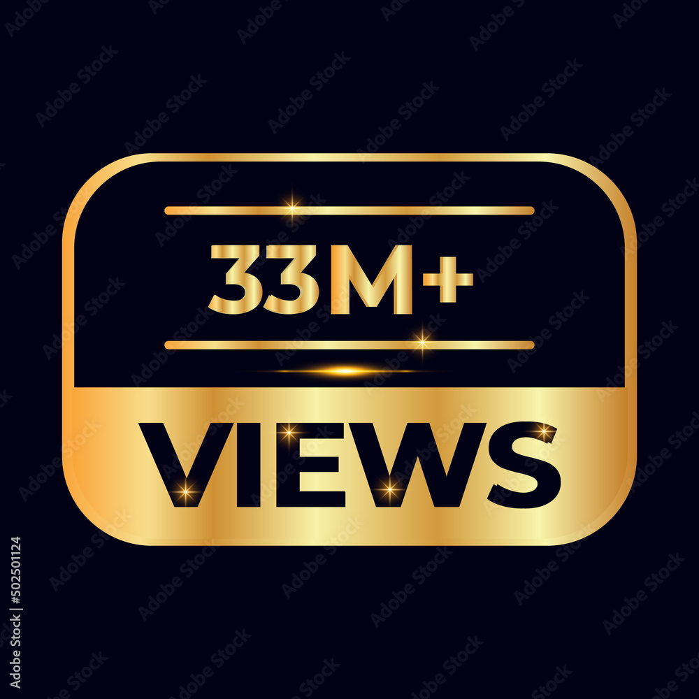 33m Views Celebration Design 33 Million Views Vector Views Sticker For
