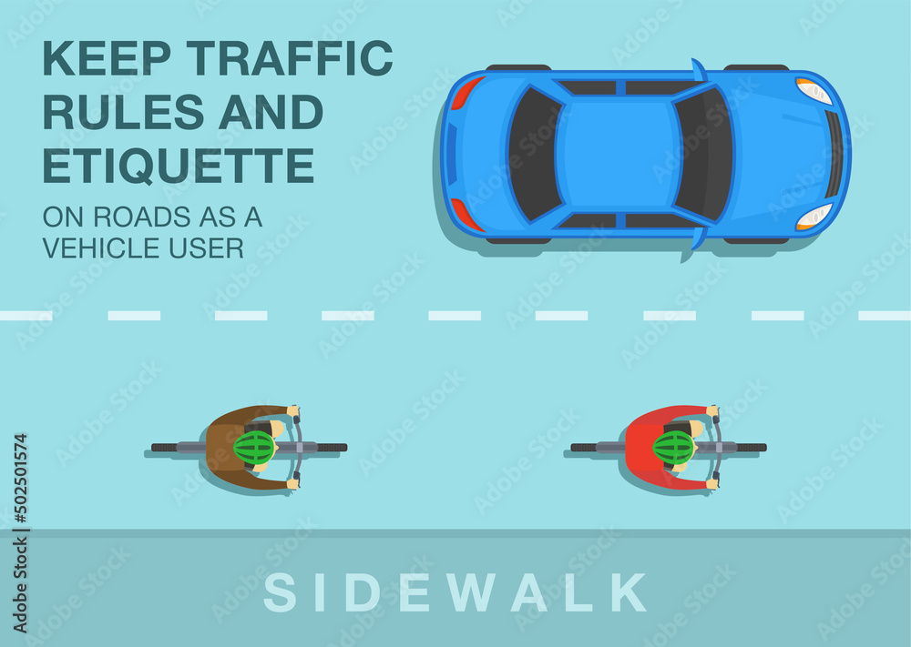 Safe bicycle riding and traffic regulation rules. Keep traffic rules