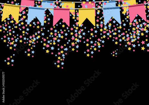 Celebrate banner. A lot of cute colorful garland 