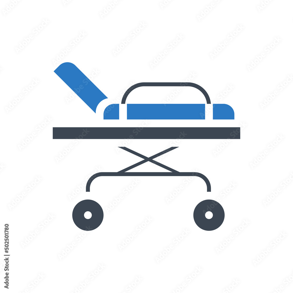 Hospital bed related vector glyph icon Hospital bed related vector glyph icon