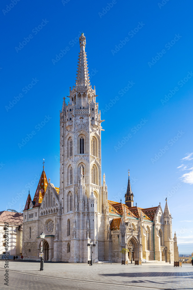 Matthias Church, Roman Catholic church  located in front of the Fisherman's Bastion, Budapest, Hungary