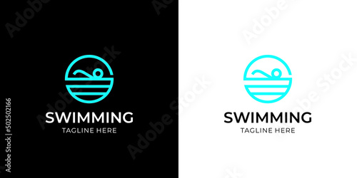 S Letter + Swimming Pool Logo Concept