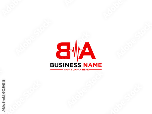 Creative BA Logo image, alphabet Ba ab Logo Letter Vector Icon Design For music audio clinic or hospital