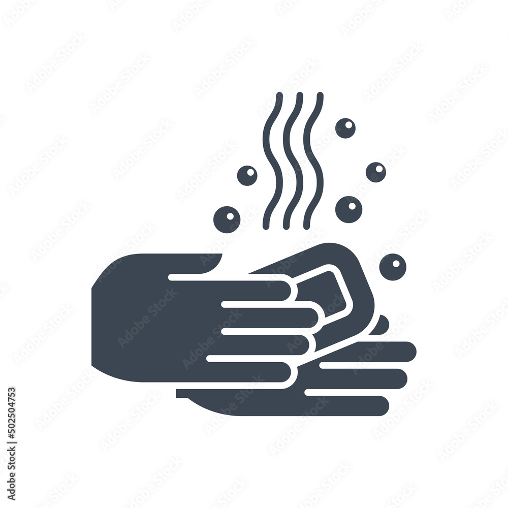 Fototapeta premium Hand Washing related vector glyph icon