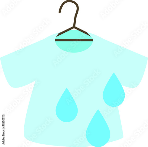 Illustration of wet laundry T-shirt