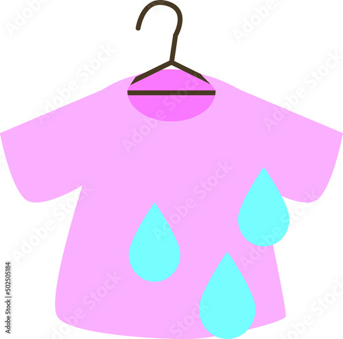 Illustration of wet laundry T-shirt