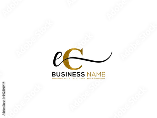 Signature EC Logo Icon, Letter Ec ce Signature Logo Vector For All Kind Of Use photo