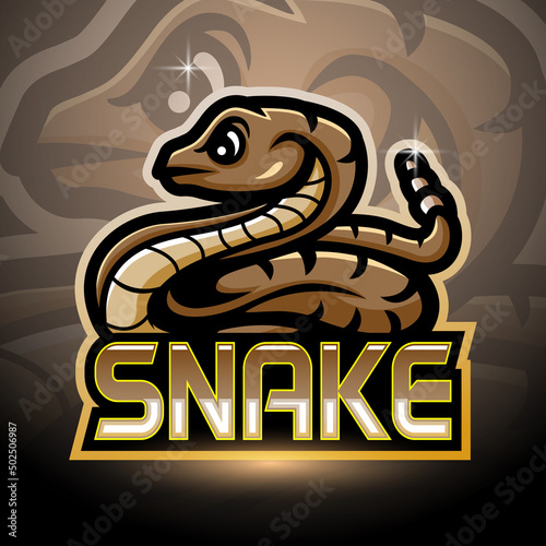 Snake esport logo mascot design