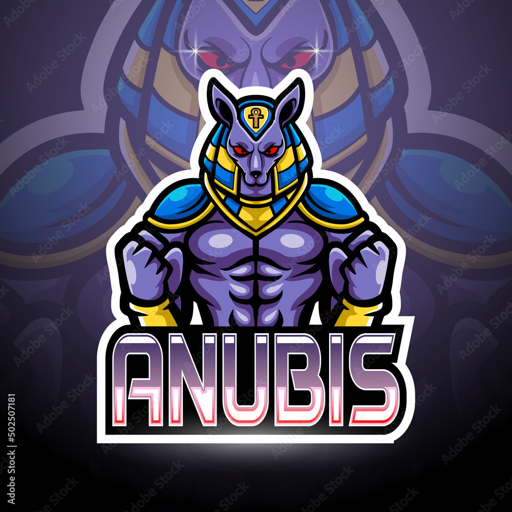 Anubis esport logo mascot design