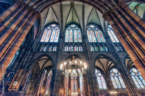 Inside the Strasbourg Cathedral in Alsace