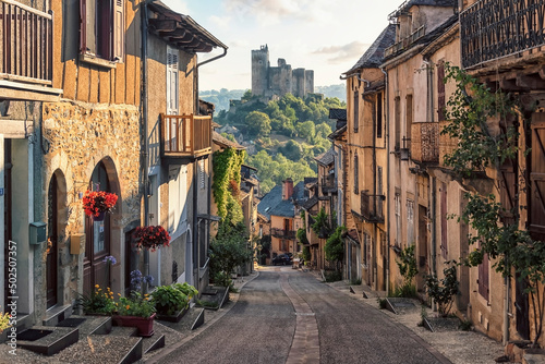 Canvas Print Najac village in the south of France