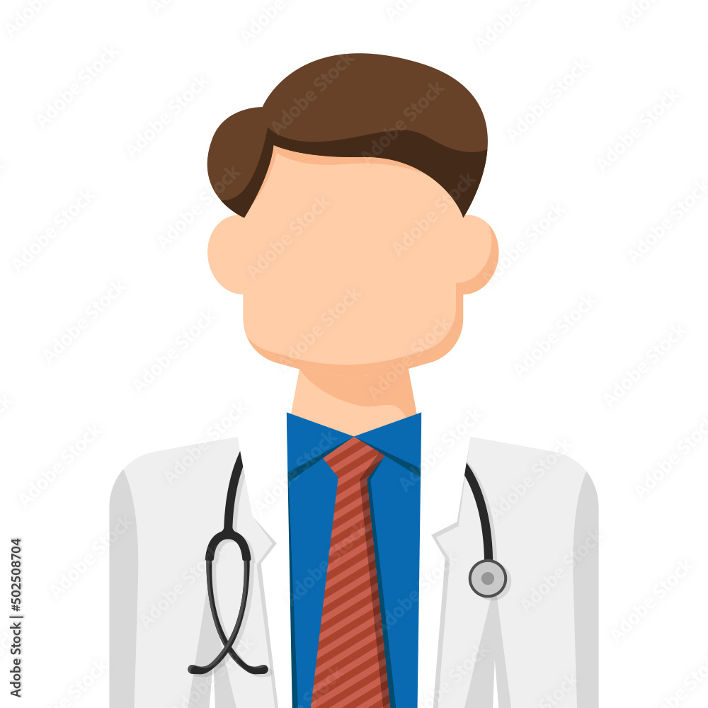 Fototapeta premium Colorful simple flat vector of doctor, icon or symbol, people concept vector illustration.