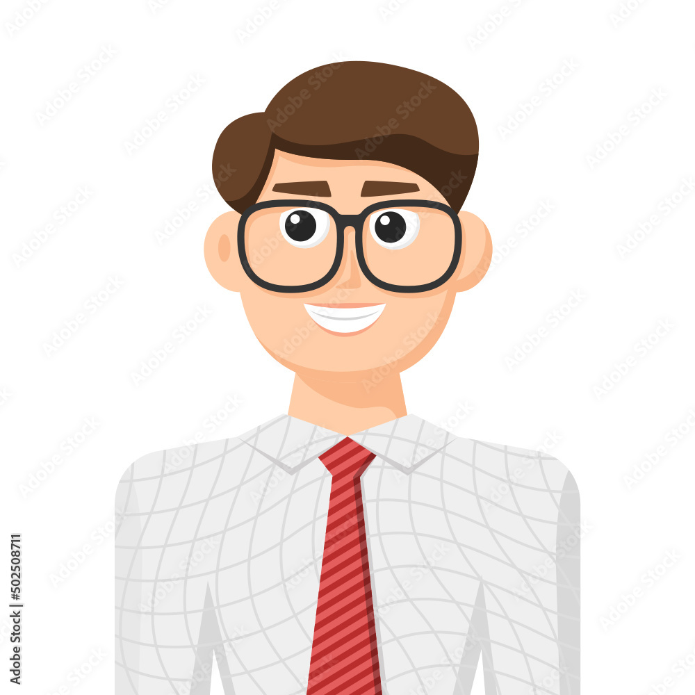 Colorful simple flat vector of office worker, icon or symbol, people concept vector illustration.