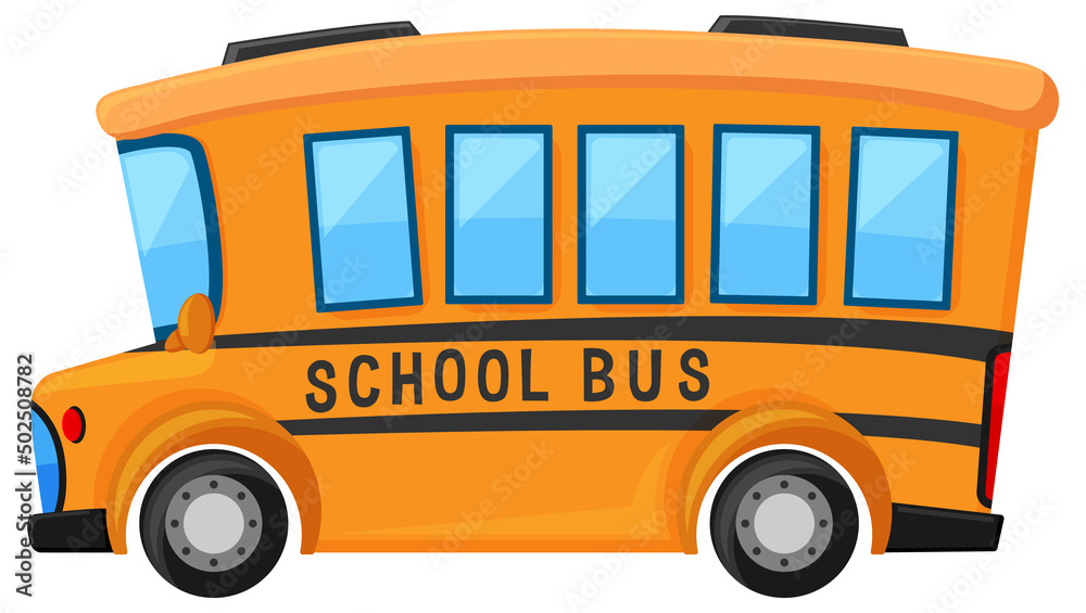 Simple cute school bus on white background Simple cute school bus on white background