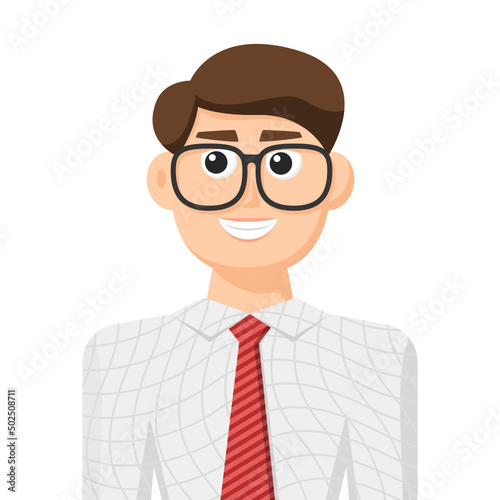 Colorful simple flat vector of office worker, icon or symbol, people concept vector illustration. © Flatman vector 24