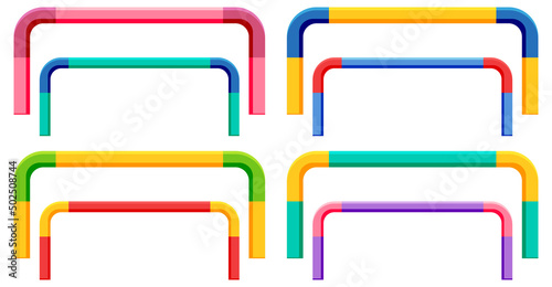 Playground parallel bars on white background