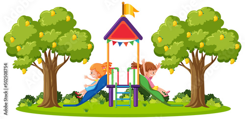 Outdoor playground slide for kids