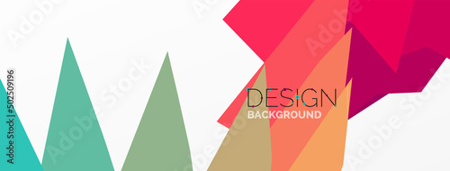Background colorful shapes template. Wallpaper for concept of AI technology, blockchain, communication, 5G, science, business and technology