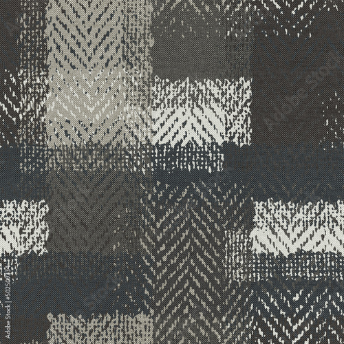 Rug seamless texture with ethnic pattern, fabric, grunge background, boho style pattern, 3d illustration