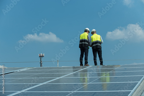 solar panels on a roof. solar panel installation.