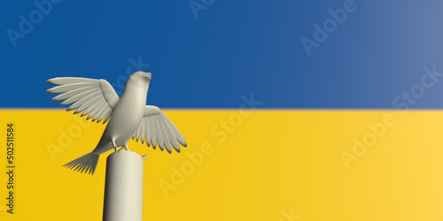 Canvas Print Ukraine flag bird symbol freedom peace stop war hope military conflict soldier army power russian ukraine kiev kyiv moscow european battle politic democracy economy business dispute flight