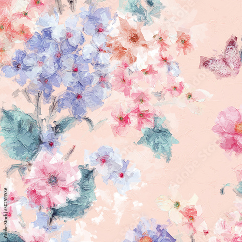 Abstract beautiful hand drawn floral illustration © yang