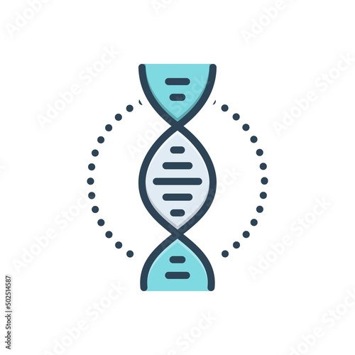 Color illustration icon for genetic