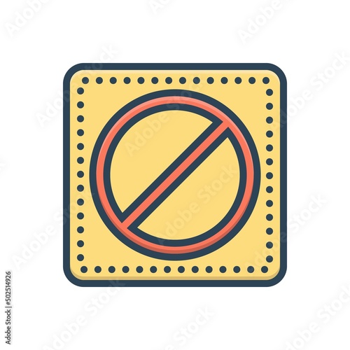 Color illustration icon for restrictions