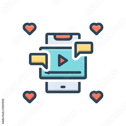 Color illustration icon for viral