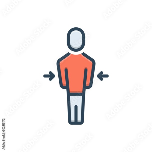 Color illustration icon for thin