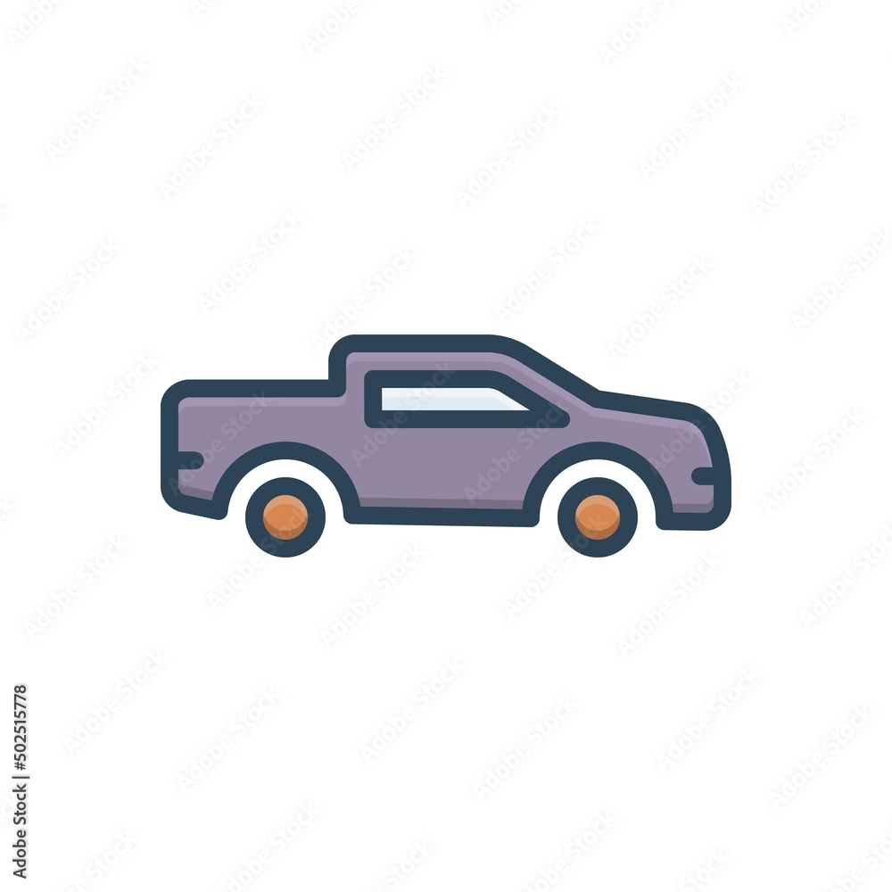Color illustration icon for lorry