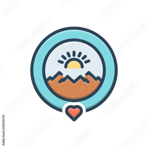Color illustration icon for prefer